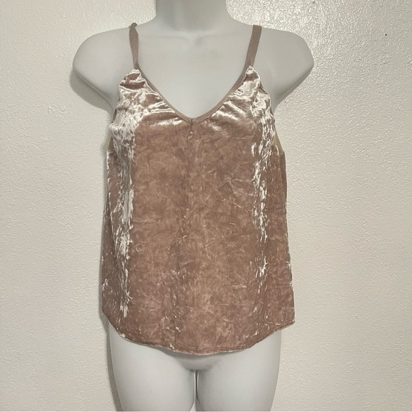 Zara champagne crushed velvet tank top size small - Picture 2 of 7